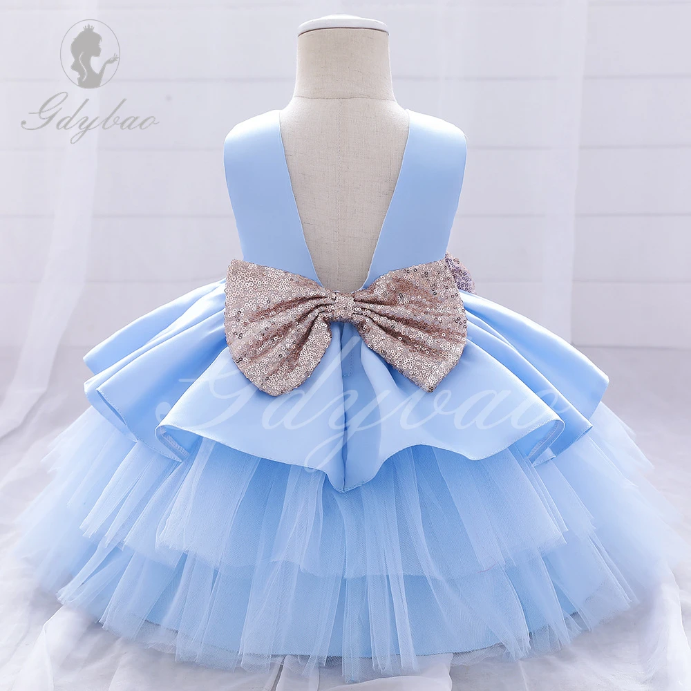 Bebê princesa vestido para meninas, Pageant roupas, aniversário infantil, batismo, vestido de festa, bebê recém-nascido, traje de casamento