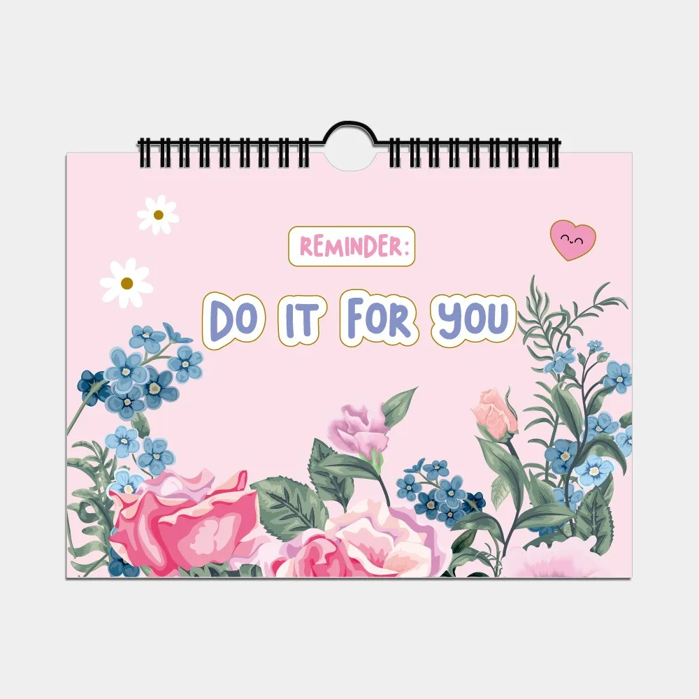 

Smooth Writing Undated Monthly Planner Waterproof PVC Cover Monthly Student Planner Flower Themed Self-motivation Daily Planner