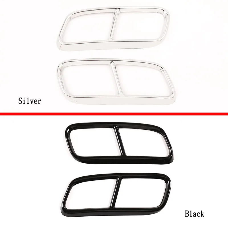 For 2016-2019 Audi Q7 4M stainless steel black car rear exhaust tail pipe cover muffler decoration car exterior accessories