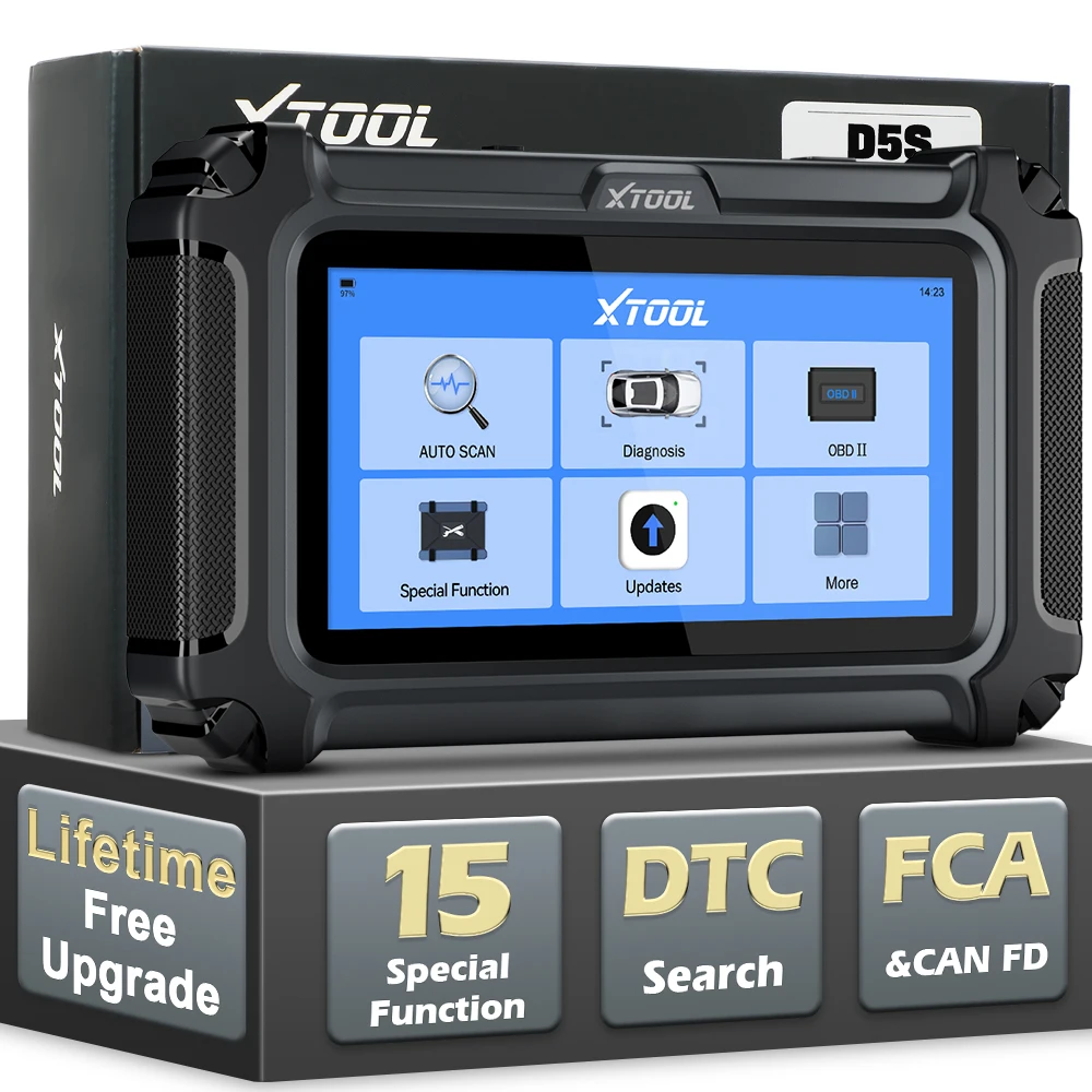 XTOOL D5S OBD2  Scanner, Lifetime Free Update Scan Tool,15 Special Functions, Free Lifetime Upgrades，Check Engine/ABS/SRS