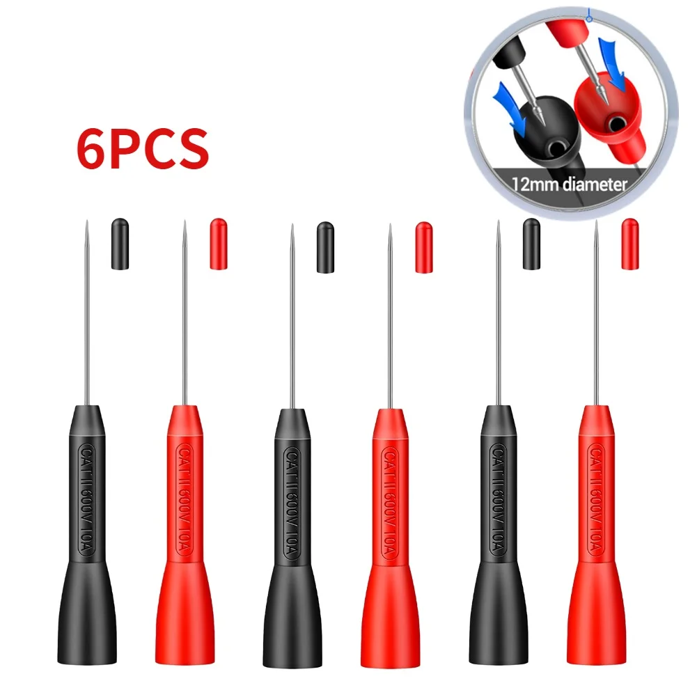 

10A 600V Car Tip Probes Diagnostic Tools Auto Multimeter Test Leads Extention Back Piercing Needle Tip Probes Mechanical Tools