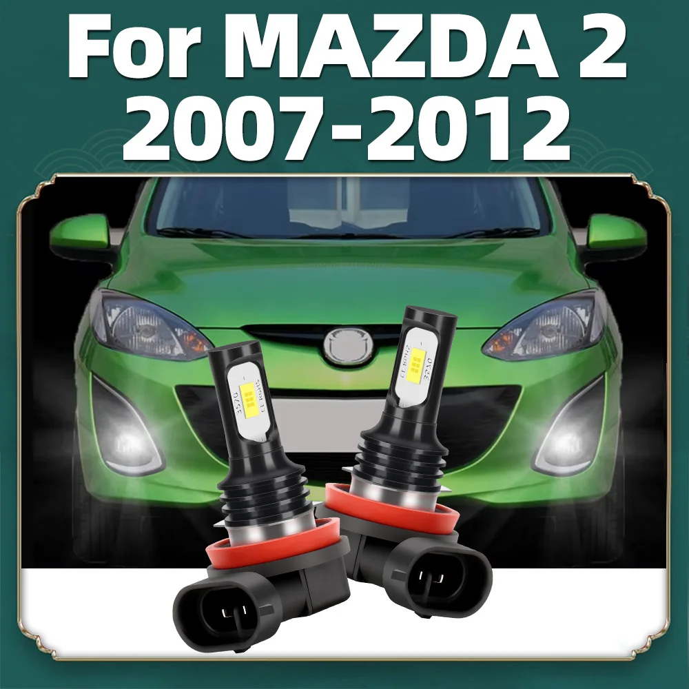 

2Pcs LED Lamp 6000K Car Front Fog Light For MAZDA 2 MAZDA2 2007 2008 2009 2010 2011 2012 Auto Accessories 12V