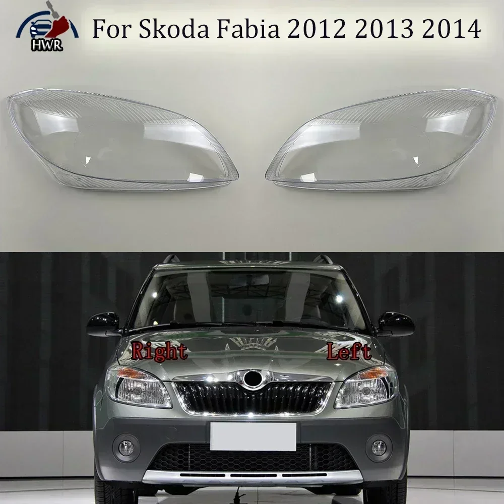 

Auto Light Caps Car Headlamp Cover Transparent Lampshade Headlight Shell Replace Original Lens For Skoda Fabia 2012 2013 2014