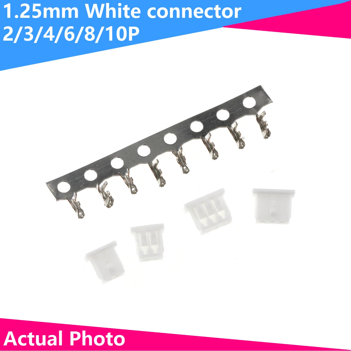 

1.25mm spacing white plastic shell 2/3/4/6/8/10P plug spring terminal connector female head socket