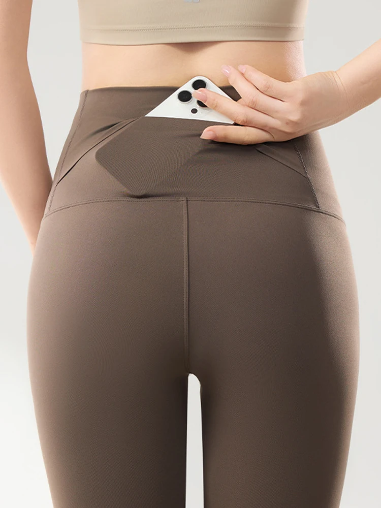 Hohe Taille Dünne Yoga Hosen frauen ark Haut Fitn Hosen Ba ket Sommer Outdoor Tragen Kaffee Farbe Butt Lifting