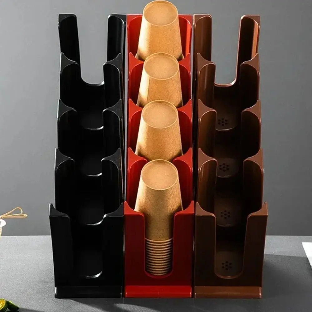 

4 Layers Coffee Shop Cup Holder Plastic Storage Rack Bevel Paper Cup Bracket Multifunction Space-saving Plastic Cup Holder Stand