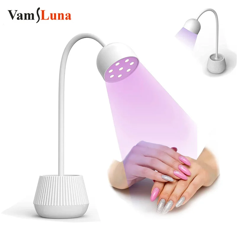 24W UV Nail Art Drying Lamp LED8 Lamp Beads Lotus Gel Drying Machine 360 Degrees Rotating for DIY Nail Art at Home and Salon