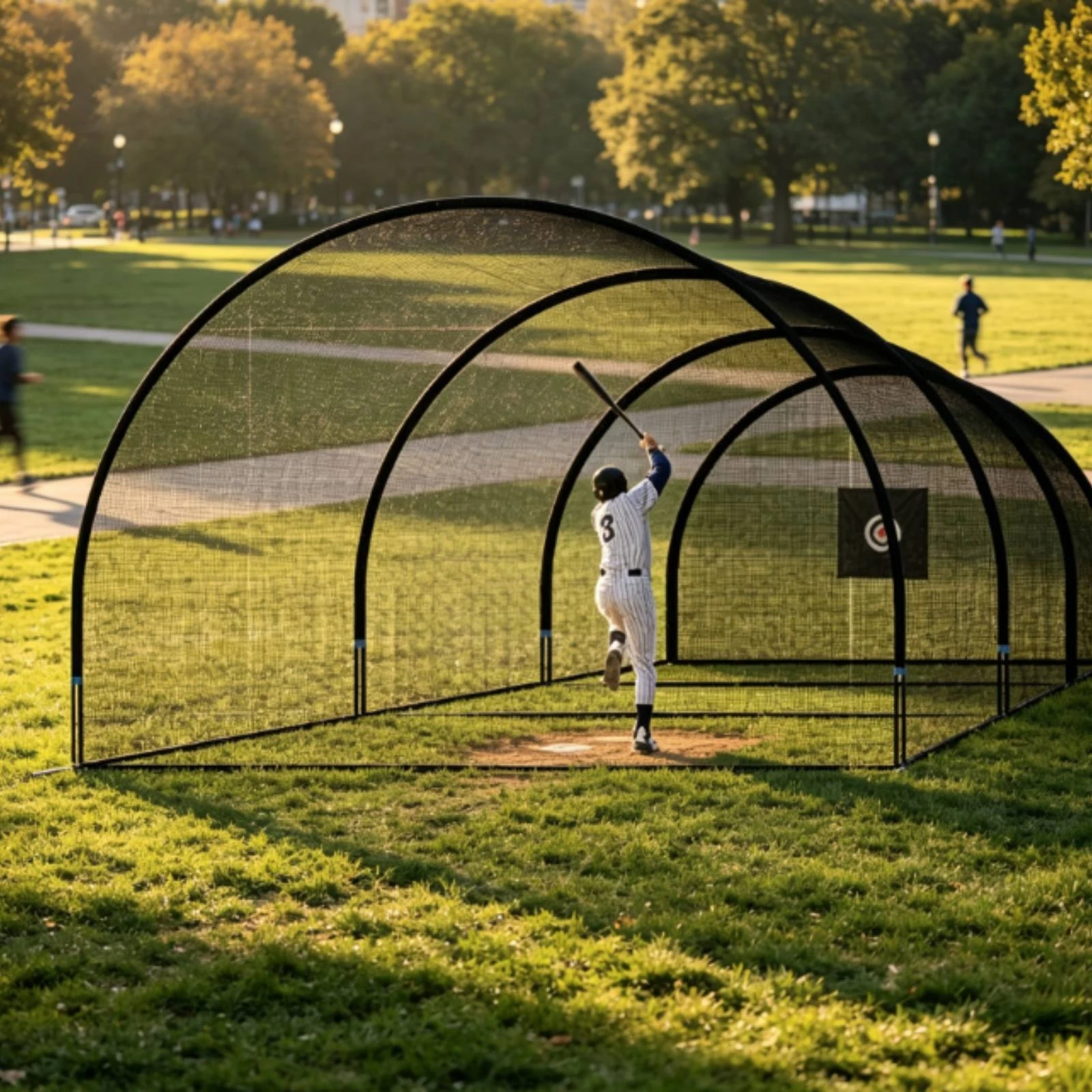 Baseball Batting Cage Arched Baseball Batting Cage with Frame Long-Lasting Sturdy for Coaches, Backyard, Training Camp