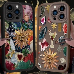 Retro Sun Planet Cocktail Phone Case for OnePlus 12 12R 11 11R 10R 8T Nord CE Ace 2 3 4 Lite 4G 5G Soft Silicone TPU Back Cover