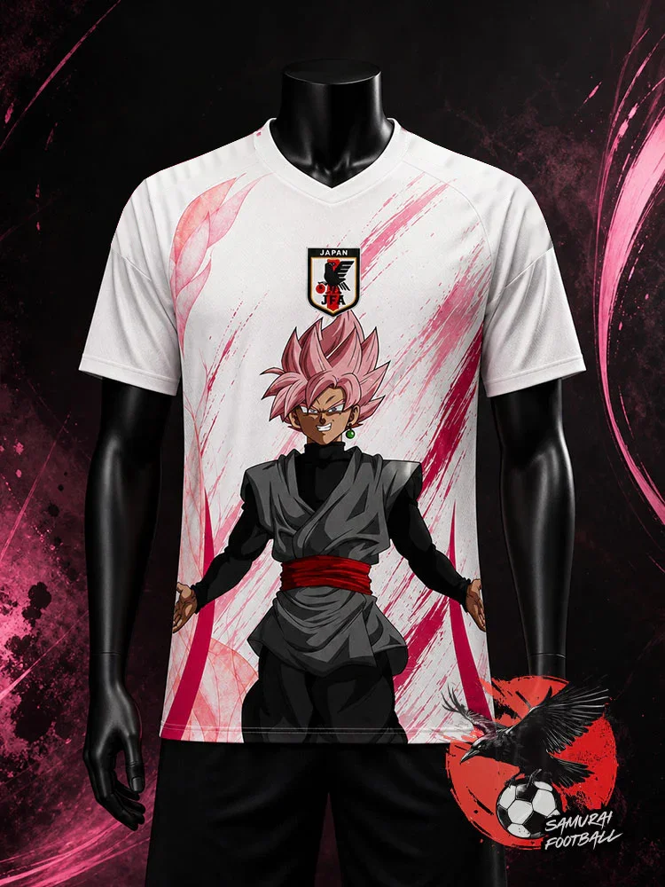 Maillot Du Japon Black Goku Rosé Dragon Ball Super Japanese anime football jersey Summer Sports Men's T-Shirt Clothing Tee  ﻿