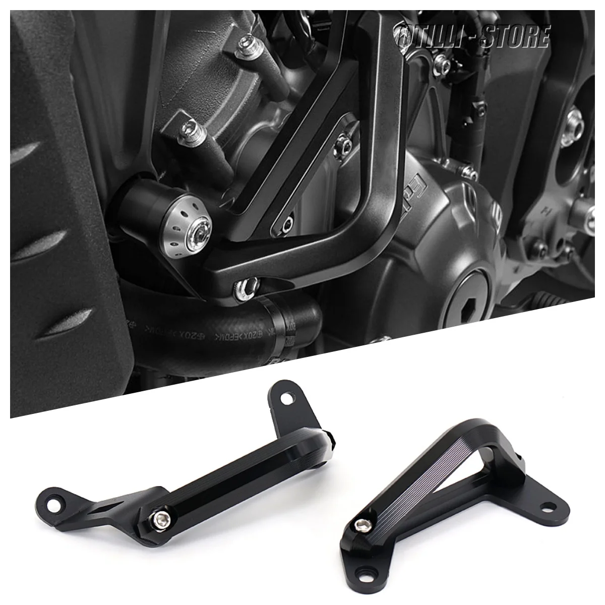 For YAMAHA MT09 SP Tracer 9 GT 2021 2022 Aluminum  Crash Bar Black Bumper Engine Guard Frame Protector Motorcycle Accessories