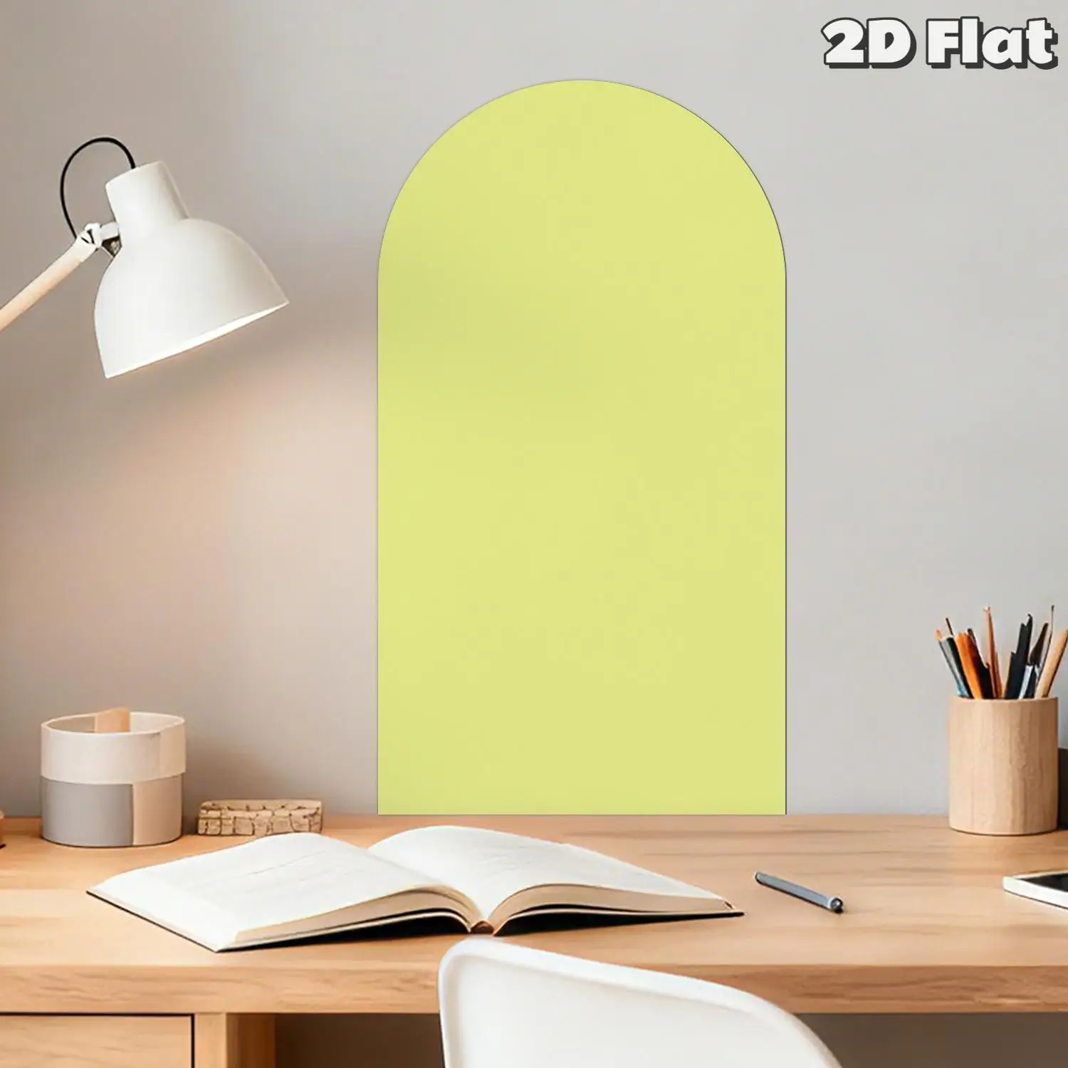 modern-yellow-arch-magnetic-wall-decal-2d-flat-solid-color-self-adhesive-wall-art-for-living-room-easy-apply-removable-wallpape