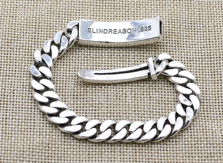 S925 sterling silver bracelet is minimalist for a lifetime  Fashionable and personalized trendy punk jewelry