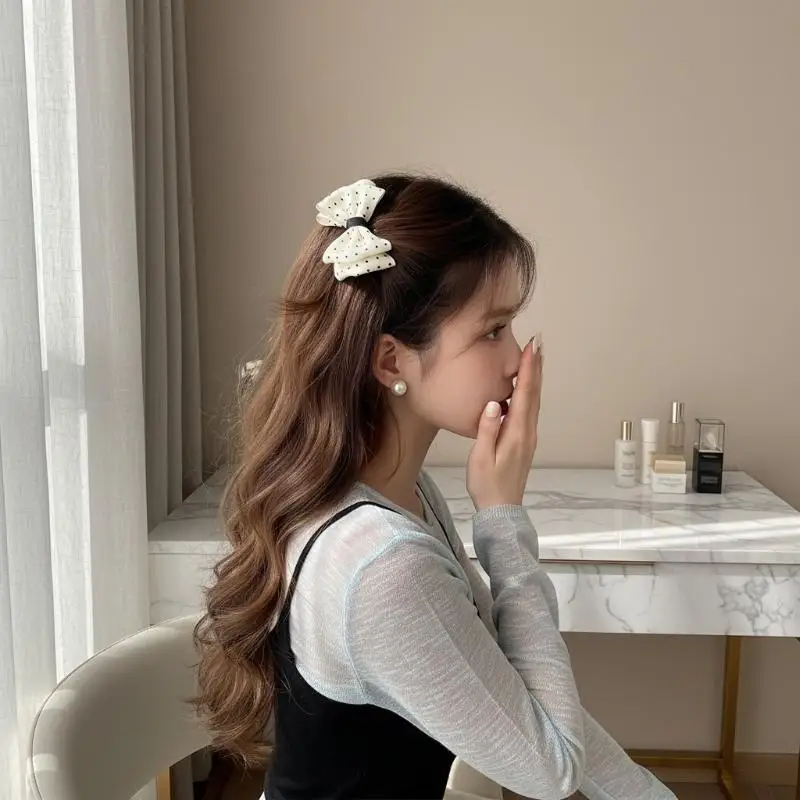 

Polka Dot Bow Hair Comb 1 Pcs Non Slip Durable Metal Teeth Cute Hair Accessory for Girls Birthday Gift