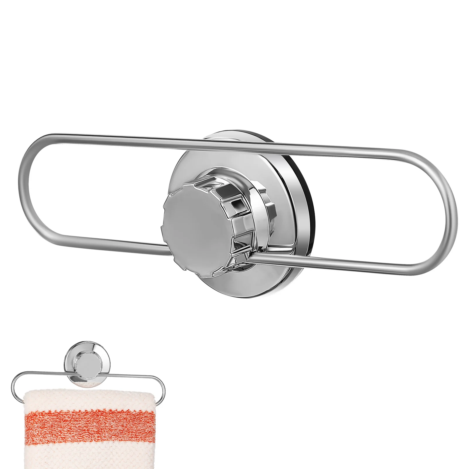

Suction Cup Towel Rack Kitchen Bathroom Holder No Punching Strong Suction Stainless Steel Easy Clean Versatile Usage Elegant
