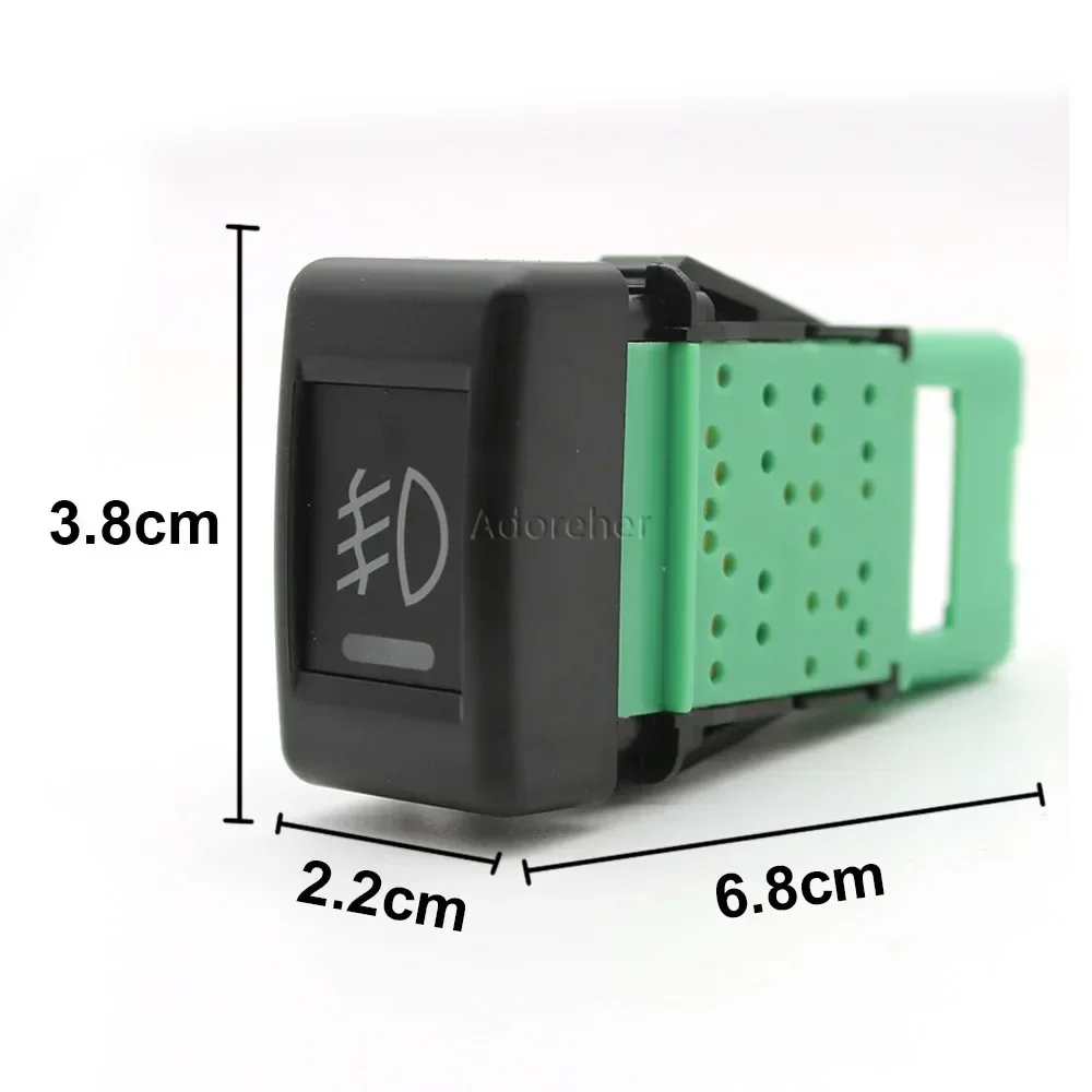 1PC Car LED Light Switch Front Fog Lamp Switch Push Button With Wire Compatible for Isuzu KV100 700P