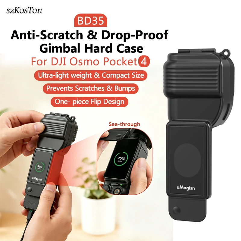 Für DJI Osmo Pocket 4 PC Schutzhülle Einteiliges Flip-Design Kratzfeste Handheld-Gimbal-Kamera Schutzgehäuse