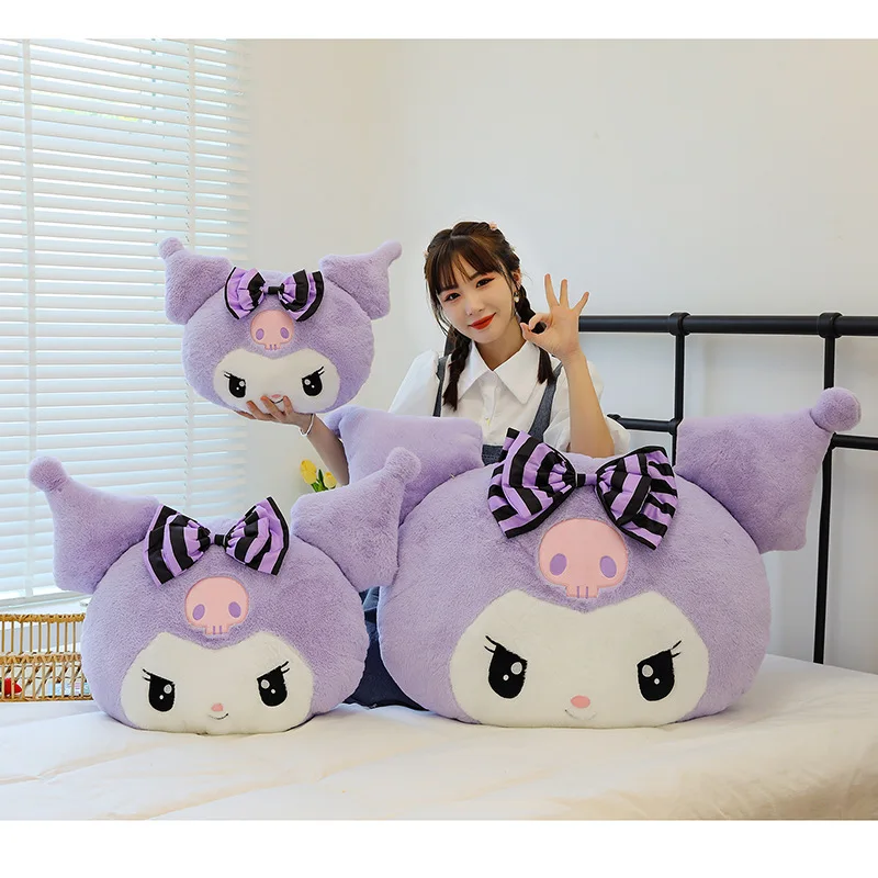 Oversize Sanrio Plush Kuromi Melody Pillow Cushion Cute Cartoon Doll Sofa Valentine Day Kawaii Girlfriend Birthday Present