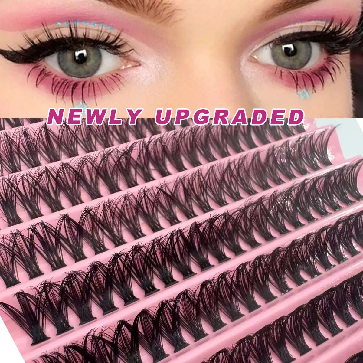 200 قطعة D حليقة 50D رقيق الرموش الفردية نمط مختلط وهمية Wispy طويلة الأمد سميكة مجزأة ملحقات طبيعية جلدة