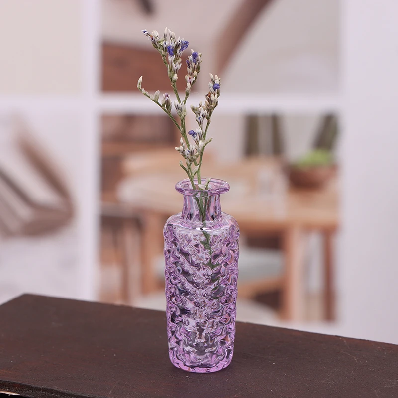 1:12 Dollhouse Miniature Luxury Glass Vases Hydroponic Transparent Flower Bottle Model Dollhouse Decor Accessories Kids Play Toy