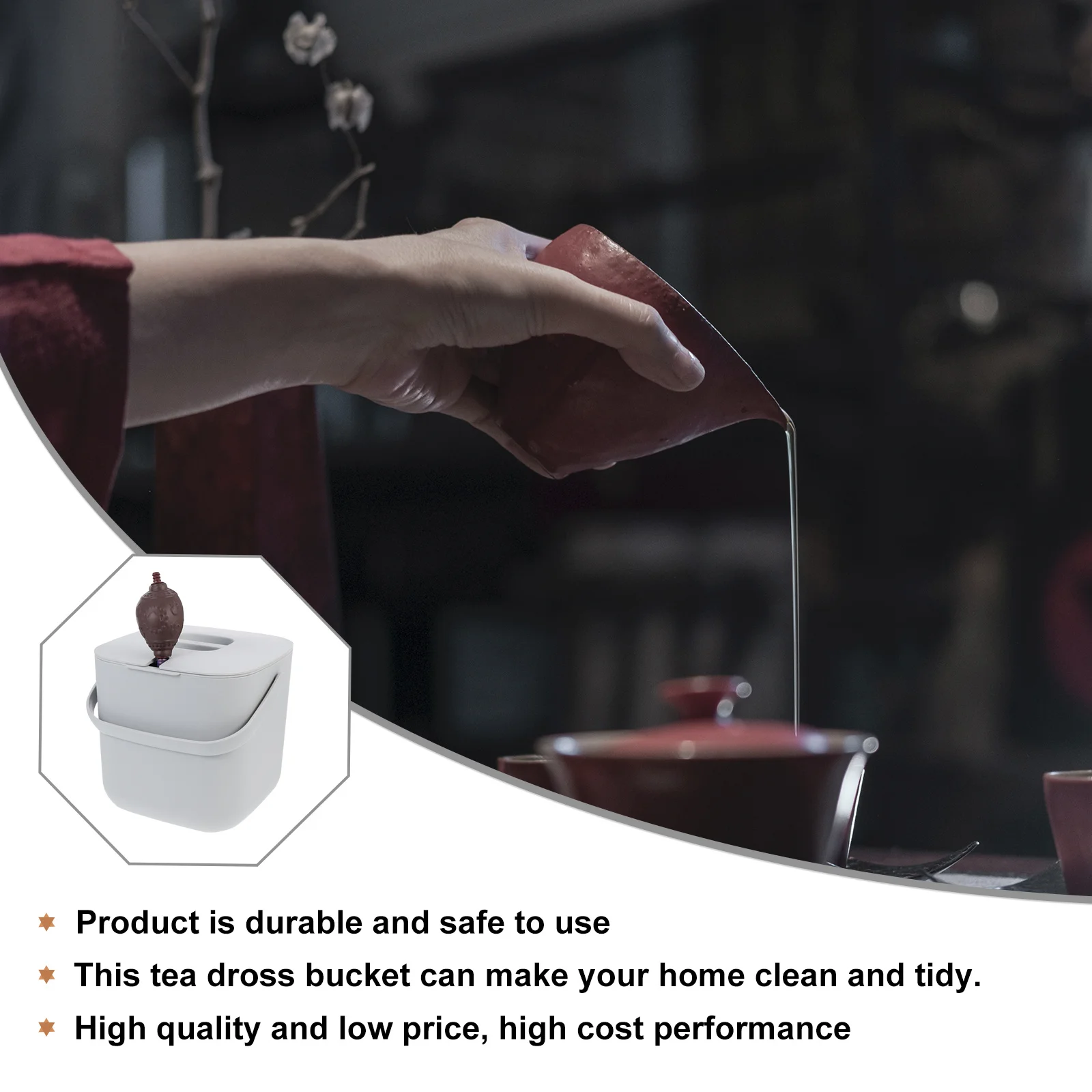 

Tea Residue Storage Holders Water Bucket Plastic Dregs Buckets Leaves Bin Office Tea-leaf Trash Can Drainage Dross