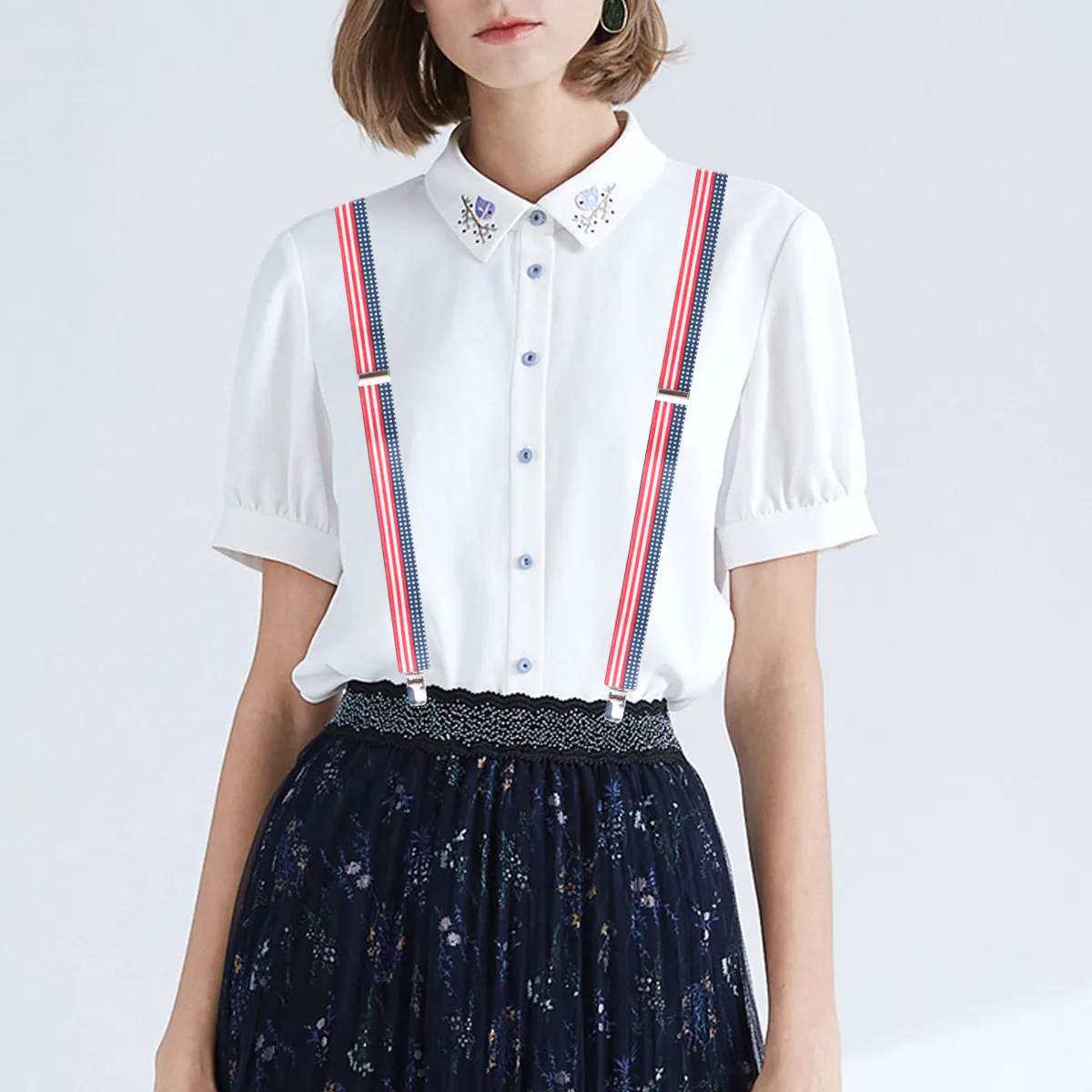 

Uk Flag Print Suspenders Elastic Clip On Adjustable Braces For Jeans Shorts Y Shape Unisex Waist Band Accessory