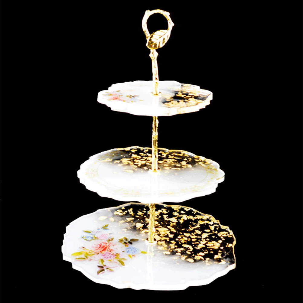 

1Set Round Three-Layer Fruit Tray Mould Silicone Epoxy Mold DIY Crystal Mold Storage Tray for Fruit Dessert Tea