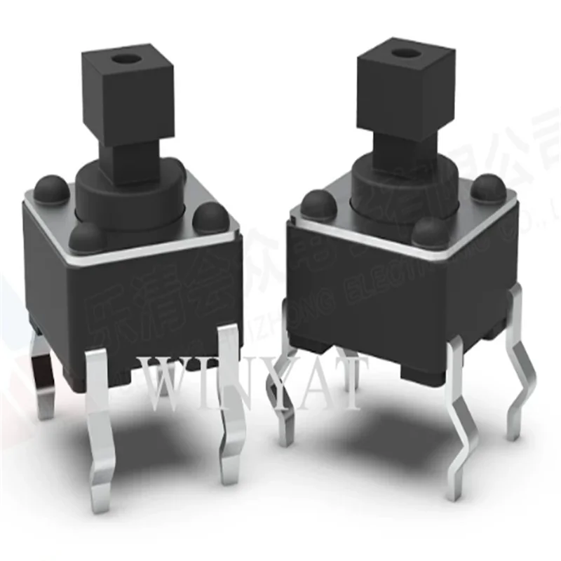 100pcs 6*6*7.3 Touch Switch, Flat Head, With Bracket, Horizontal, 4 Legs, Iron Frame, 6X6X7.3MM Push Button Switch