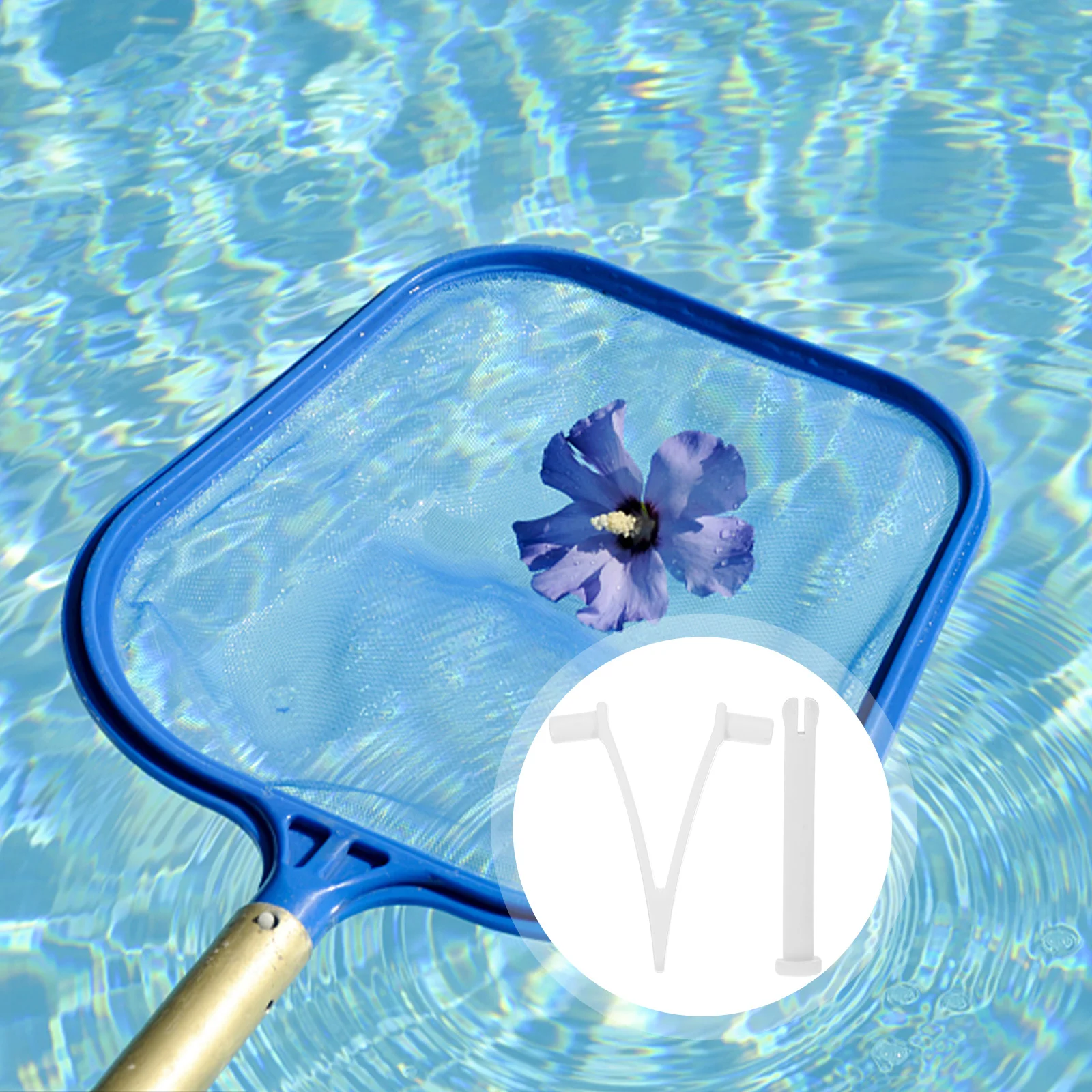 

5 Sets Plastic Clips V Clip Skimmer Net Attachment Leaf Rake Locking Quick Connect Pole Connector for Cleaning Pools