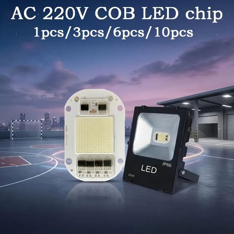AC220V 50W No Driver COB LED Chip High Bright Light Source White Light 1/3/6/10Pcs DIY Floodlight Spotlight Lighting Lamp Parts