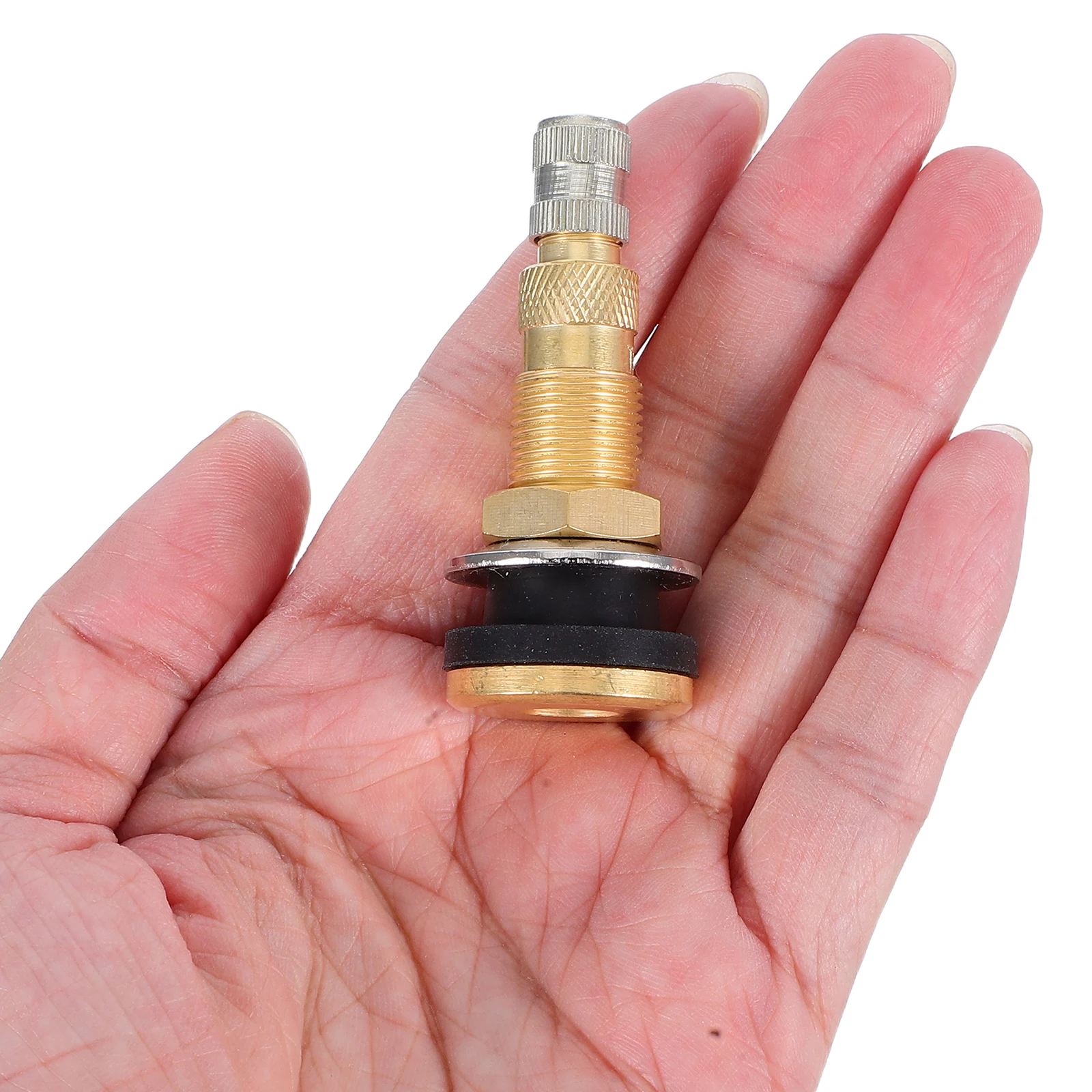 

Copper Inflator Valve Stem High Pressure Tubeless Tire Air Nozzle Brass Universal Replacement for Loader Roller