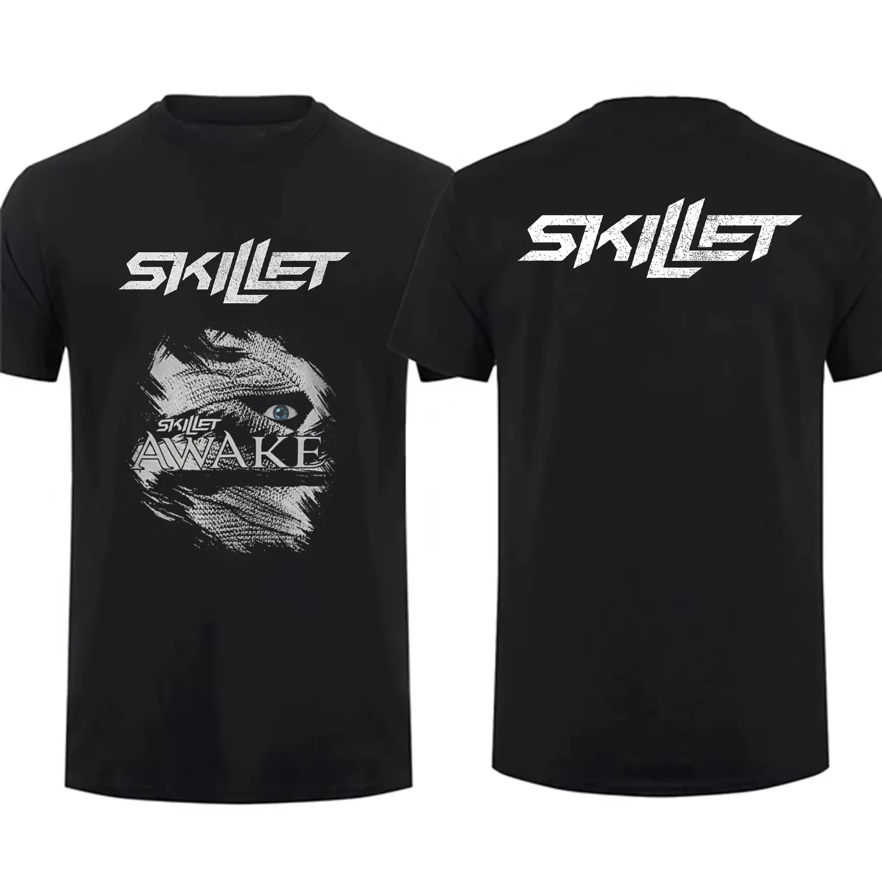 Streetwear Band Skillet Victorious Black T Shirt Cotton Rock Men Short Sleeve Cool Tee Hip Hop Unisex  Punk Harajuku Top