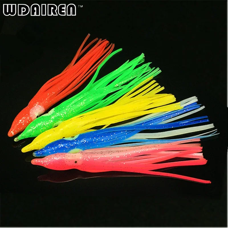 5 Pcs Fishing Silicone Skirt Squid Soft Lure 11cm 3g Squids Jig Artificial Pvc Soft Bait Sea Fishing Tackle Pesca Swimbait