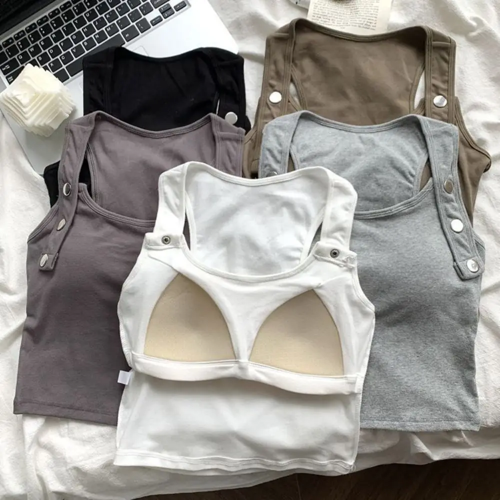 

Sweet Adjustable Strap Y2K Crop Top Slim Fit Sleeveless Vest Tops Women Spicy Girl Streetwear Bra with Pads Camisole Girls