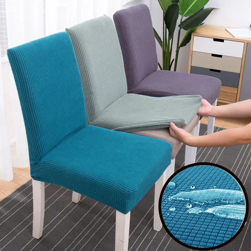 Waterproof Fabric Chair Cover With Hight Back Elastic Dining Room Chair Covers Funda Silla Comedor Covers For Chairs For Kitchen