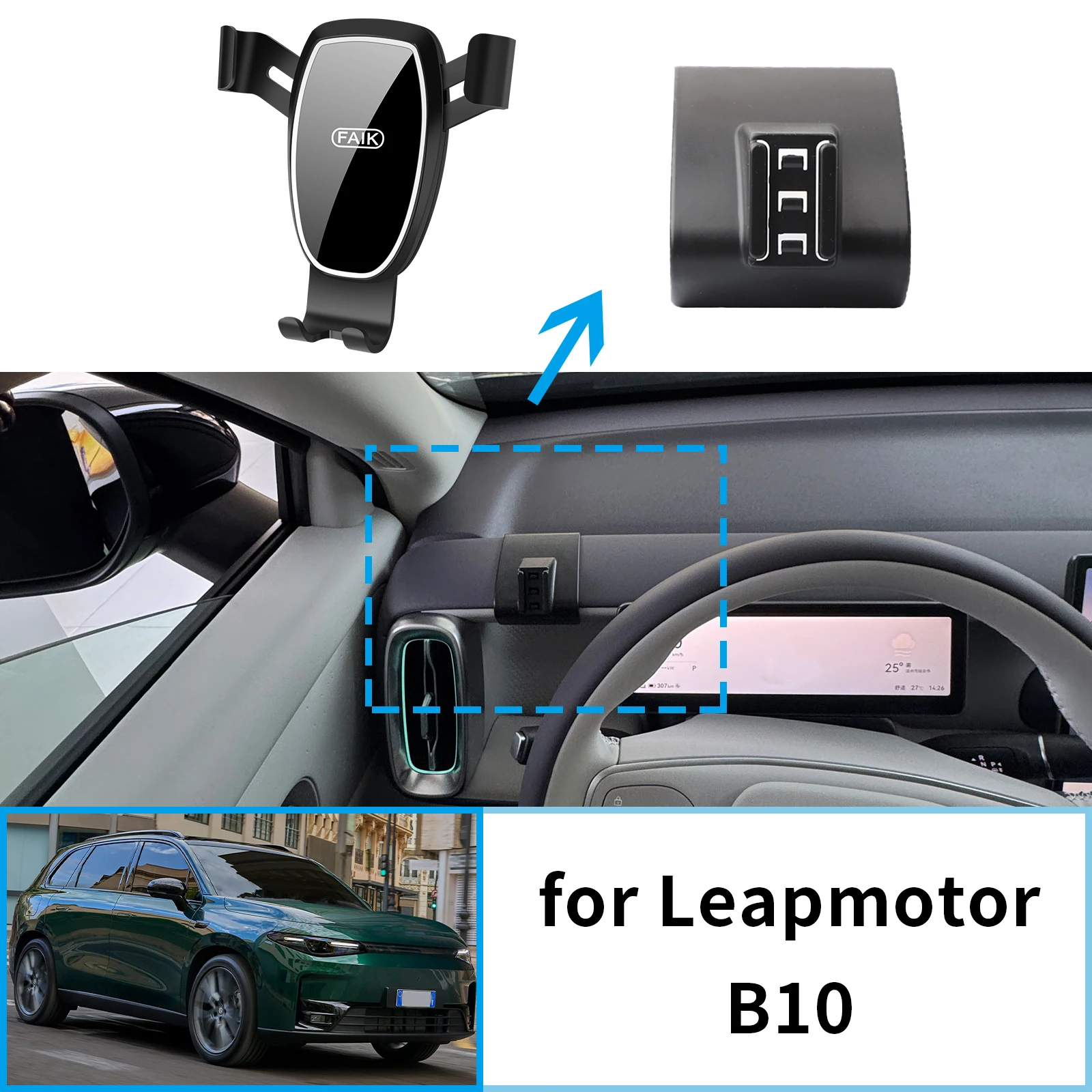 

Car Mobile Phone Holder GPS Bracket fit for Leapmotor B10 Navigation Stand Auto Accessories