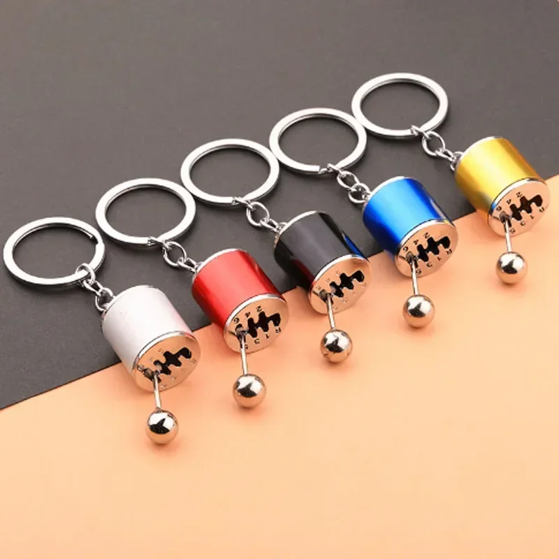 Creative Gear Head Keychain Speed Gearbox Keyring for Car Key Turbo Hub Brake Disc Pendant Shock Absorber Keys Holder Chain Ring