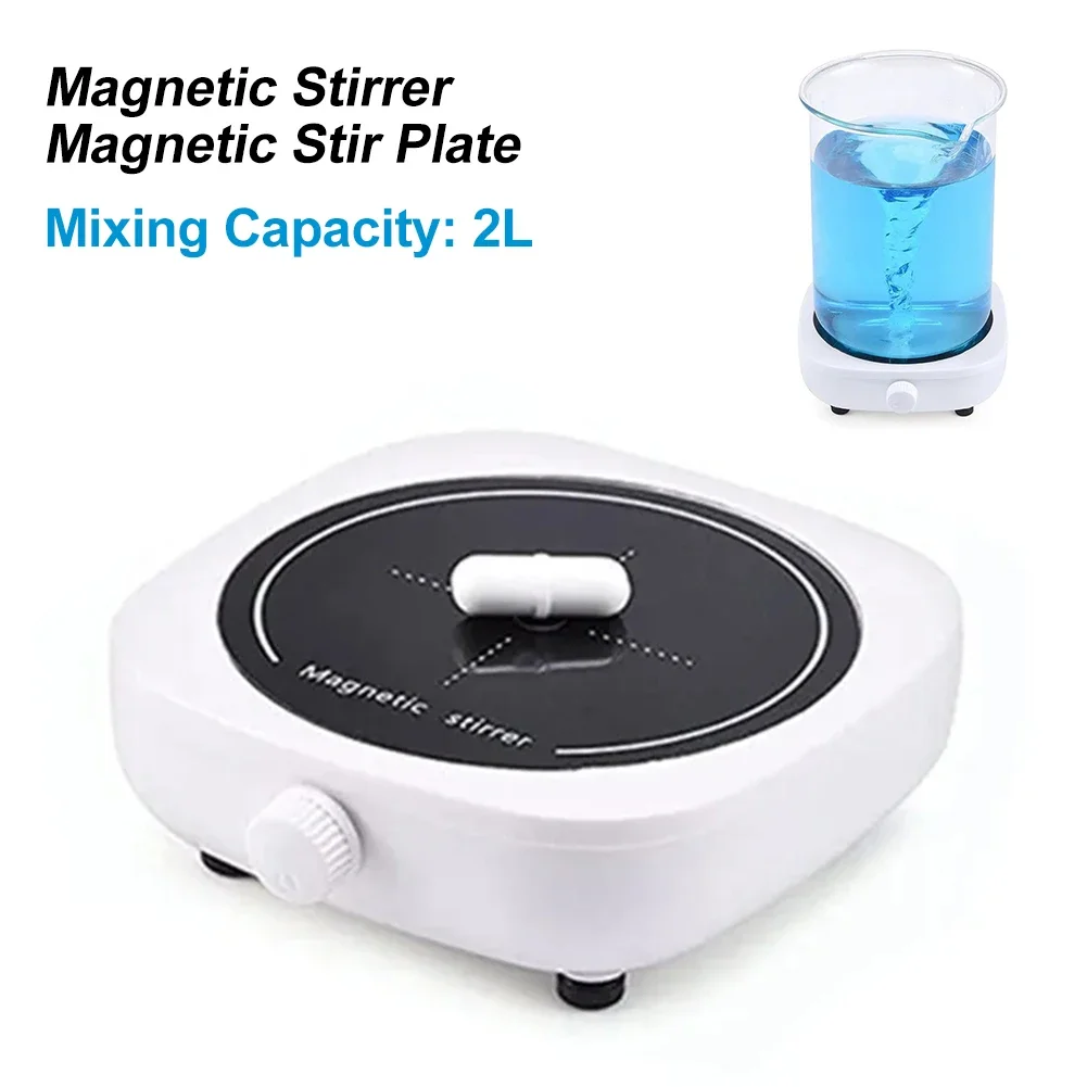 Magnetic Stirrer Magnetic Stir Plate 4000RPM Adjustable Lab Stirrers with Stir Bar Max Capacity 2000ML Magnetic Mixer (EU Plug)