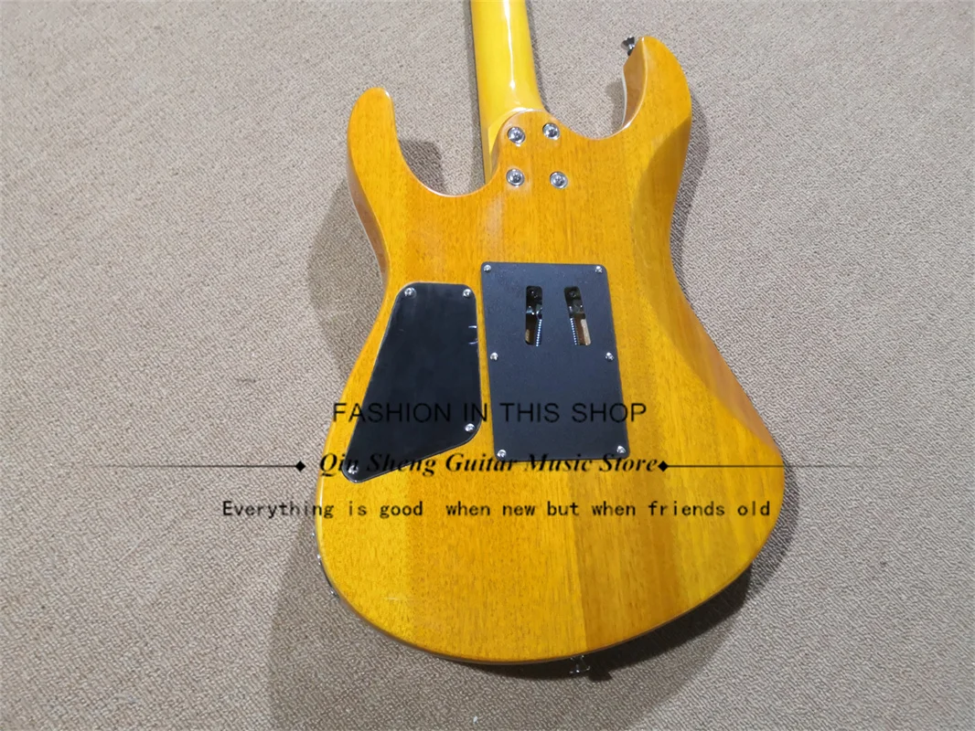 6-String Electric Guitar, Suh Guitar, Yellow Body, Yellow Maple Neck Single Shake Bridge,HH pickups