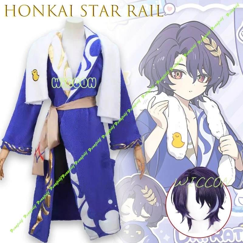 

Boys Dr Ratio Honkai Star Rail Cosplay Dormitory Bathrobe Pajamas Full Set Anime Character Costume For Convention Stage Clothing