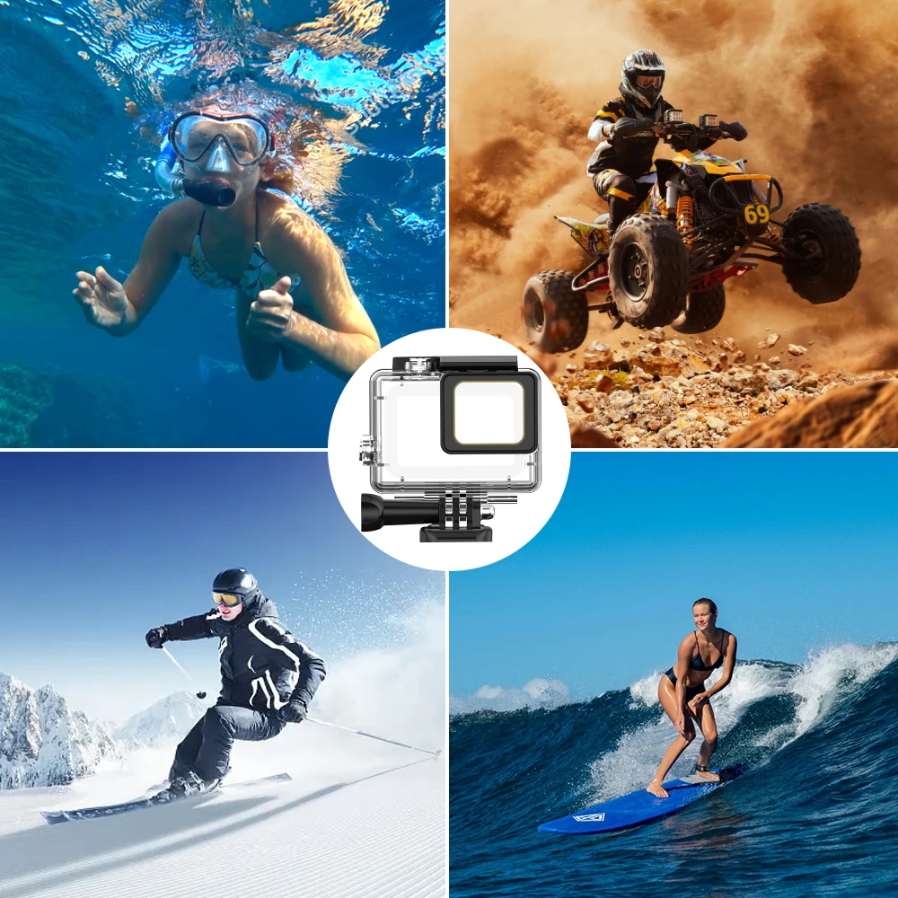 Wodoodporne etui do nurkowania podwodnego o długości 60 m do Go Pro GoPro 5 6 7 Hero Black Pokrowiec ochronny Mocowanie obudowy z akcesoriumem do filtra