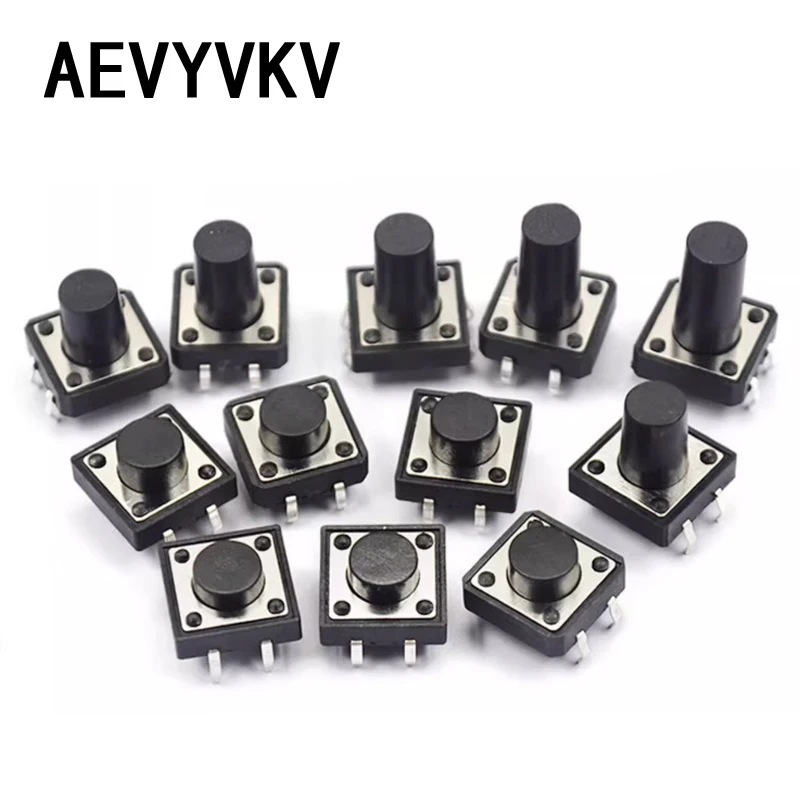 10PCS Tactile Tact Mini Push Button Switch Micro switch 12x12 12*12*4.3mm 5mm 6 7 8 9 10 11 12 13 14 15 16 mm 4Pinc tact switch
