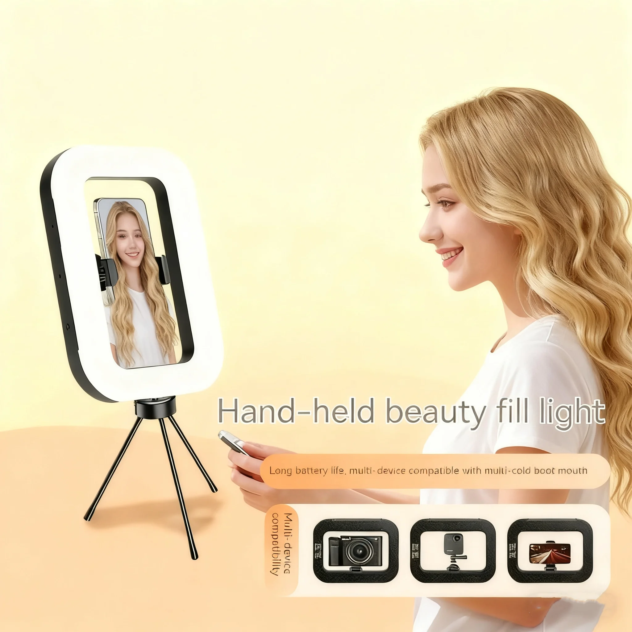 Lampe LED carrée pour selfie,  - Photography Mobile Lighting avis et prix