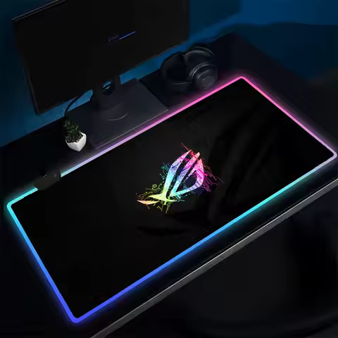 Advanced A-Asus R-ROGes Mouse Pad Anime Gaming Mouse Pad LED Table Pads Backlit Rubber Desktop XXL Mousepad RGB Desk Mats