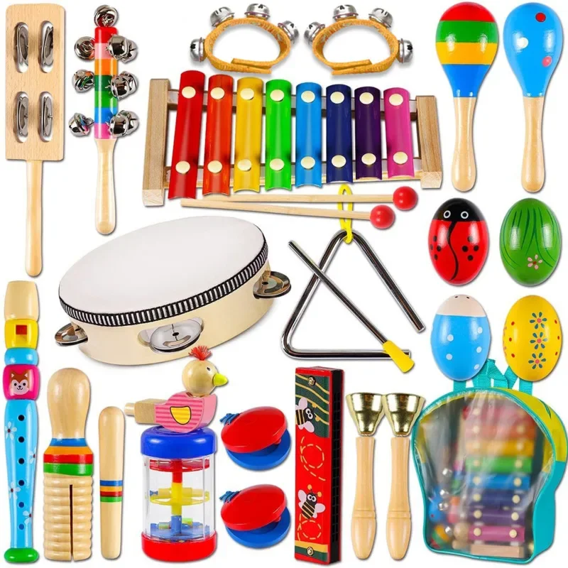 2024 New Design Children Music Education Toys Funny Preschool Educational Development Wooden Kids Musical Toys Set Gifts Baby