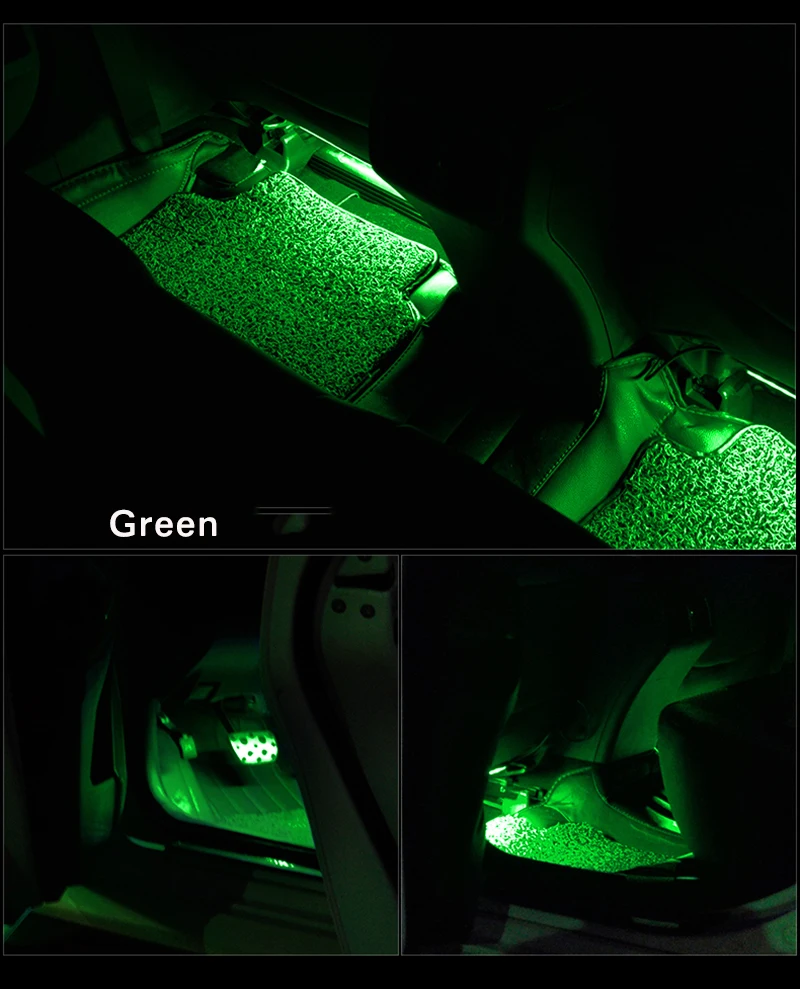 Auto Voet Ambient 4 In1 Of 2 In 1 Strip Sfeer Auto Interieur Decoratieve Omgevingslicht Flexibele Voor 12-24V Usb Neon Stemming