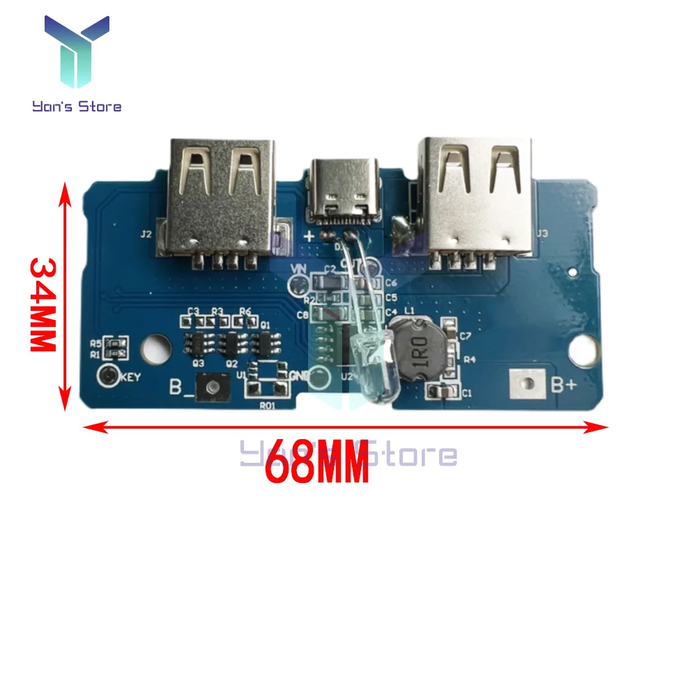 1Pcs Dual USB 5V 1/2A Mobile Power Bank 18650 Battery Charger Power Module For Phone DIY Charging Module With Indicator Light