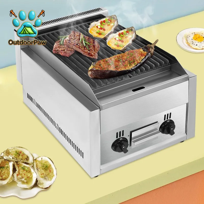 New Commercial Countertop Char Broiler Grill 2 Burner Gas & Propane Charbroiler