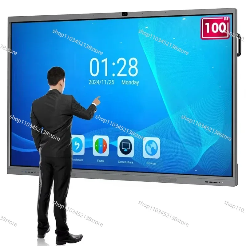 Pantalla LCD de 65, 85 y 100 pulgadas, pantalla táctil, TV, Panel plano, pizarra interactiva de 75 pulgadas, tablero inteligente Digital para aula