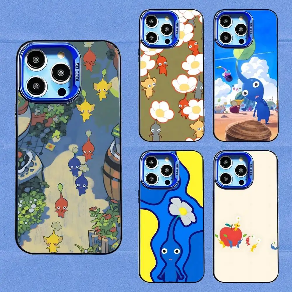 

Pikmin Game Phone Case For iPhone 16,15,14,13,12,11,8,7,Pro,Max,Plus,Mini,XS,SE Blue Candy Matte Shockproof Green Cover